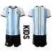 Argentinië Babykleding Thuisshirt Kinderen WK 2022 Korte Mouwen (+ korte broeken)
